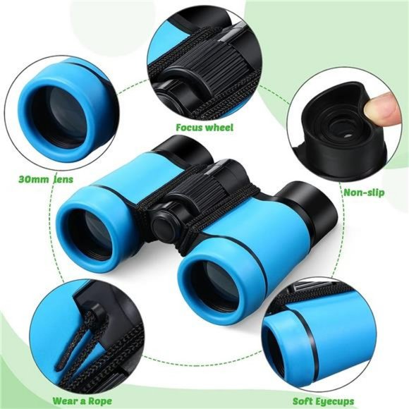 9 Pack Shockproof Mini Compact Binoculars for Kids 3-12 Years, 9 Colors - Picture 2 of 7